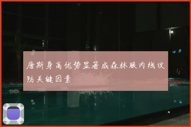 唐斯身高优势显著成森林狼内线攻防关键因素