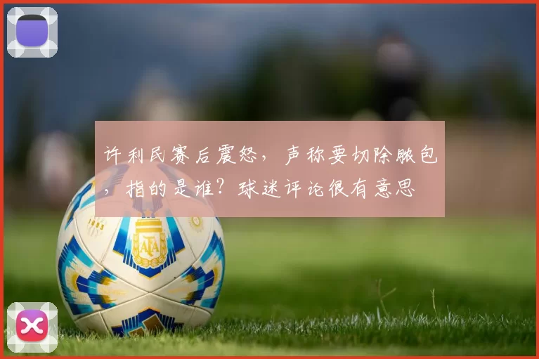 许利民赛后震怒，声称要切除脓包，指的是谁？球迷评论很有意思